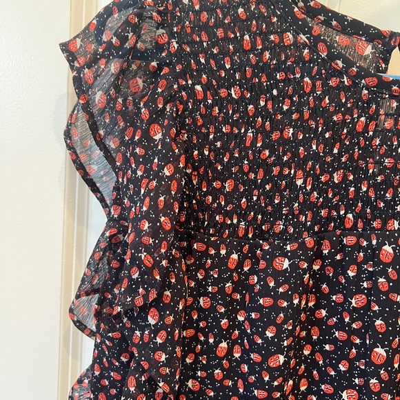 LOFT Black and Pink Floral Blouse - Picture 2 of 9